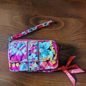 Vera Bradley coral/pink floral wristlet